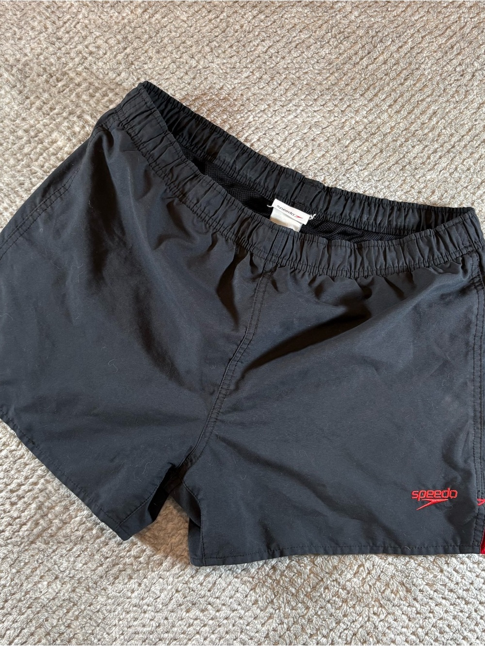 Speedo Men’s S Black Board Running Swim Shorts with Mesh Liner